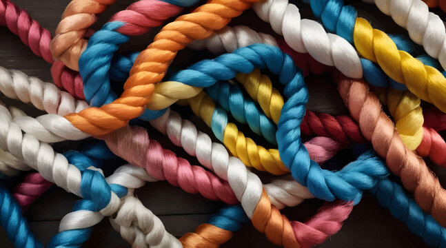 close up of colorful yarn