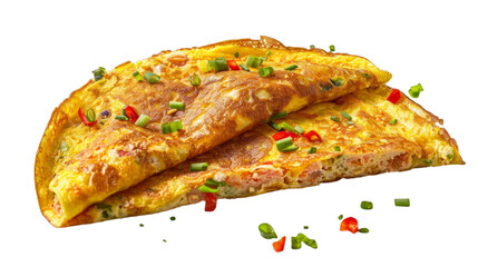 Thai Omelette on isolated on transparent png background. Generative ai