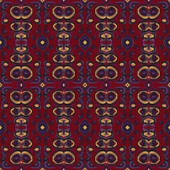 Geometric ethnic oriental ikat seamless pattern traditional design for background, carpet, wallpaper, clothing, wrapping, batik, fabric, vector illustration embroidery style.