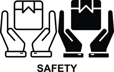 Safety B/W icon set. Editable Set of Delivery and Logistics web icons in line & fill style. High quality business icon set of Logistics