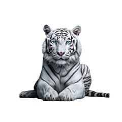 white tiger on black isolated