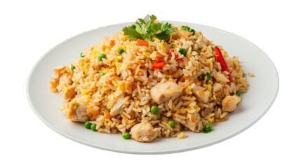 Fried rice on isolated on transparent png background. Generative ai