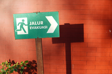 evacuation sign