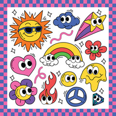 Classic cartoon sticker set collection