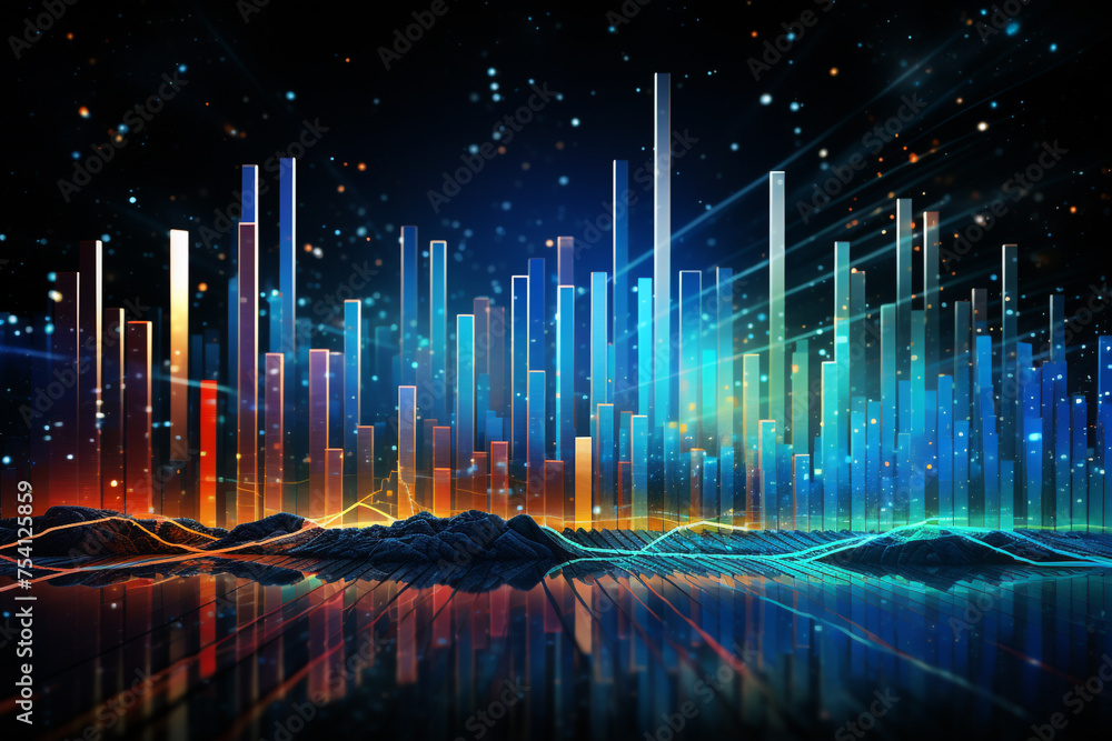 Poster new age of scientific and business data visualization, data science and visual management design con
