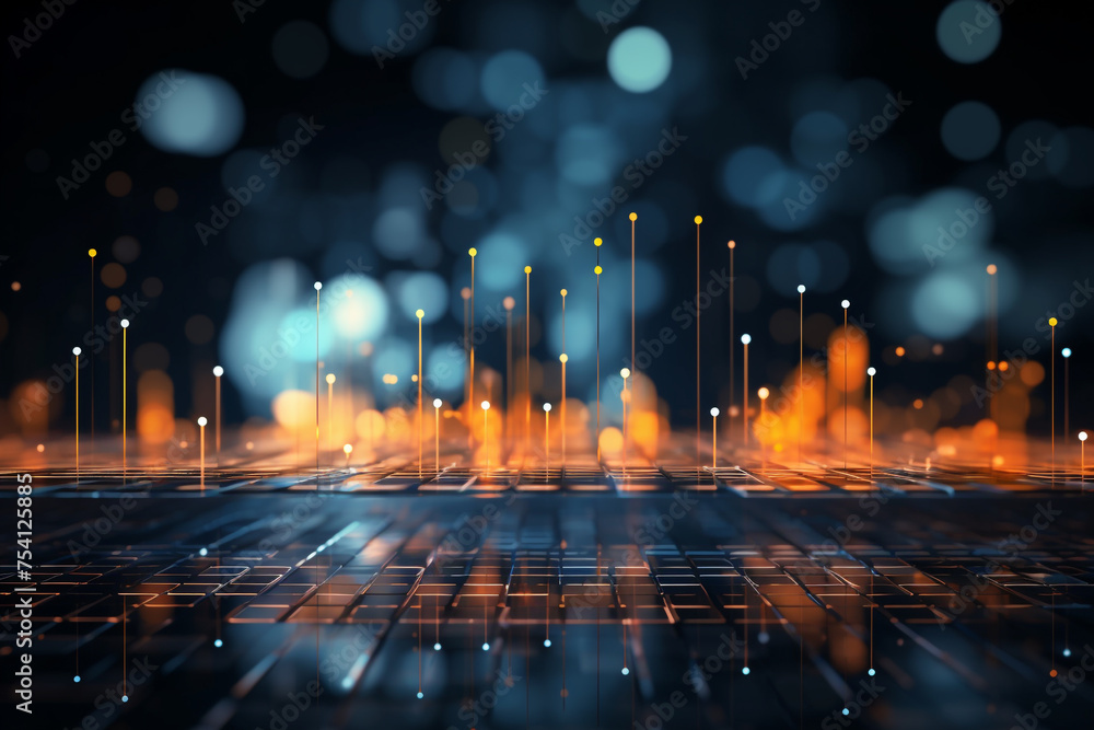 Poster new age of scientific and business data visualization, data science and visual management design con