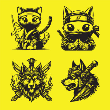 Cute Animal Warriors Icon Pack