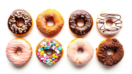 Assorted Glazed Doughnuts Arranged on Table