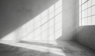 Sunlight Casting Shadows in a Minimalistic Room