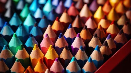 Brightly colored pencils, creativity, artistic tools