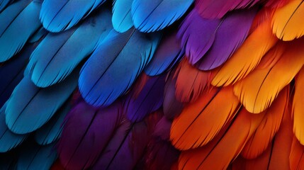 Close-up view of beautiful rainbow feathers