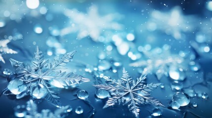 Fototapeta na wymiar Glittering snowflakes on a surface, macro, winter magic
