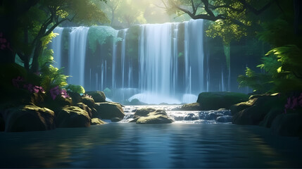 Beautiful waterfall in the forest