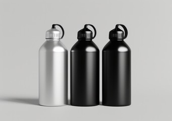 Reusable Stainless Steel Water Bottles on Display