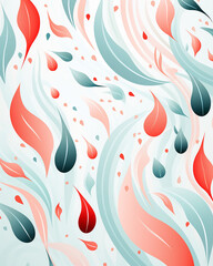 seamless pattern with flowers and waves