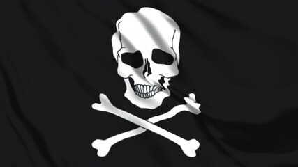 海賊の旗がはためいています。