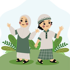 Muslim Kid Celebrating eid