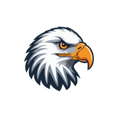 Eagle Head American flag.  American eagle with USA flags illustration for T-Shirt. American flag painted bald eagle. Bald Eagle Mascot Cartoon