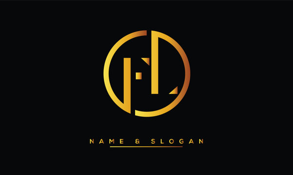 FL,  LF,  F,  L  Abstract Letters Logo Monogram