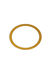 golden frame as a ellipse, border, ring, oval, modern abstract design, warm colors, copy space,