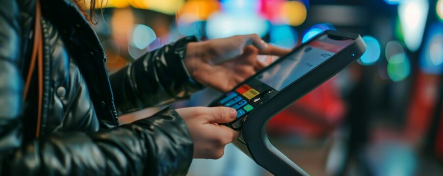 Contactless Payment Technology in Use at a Modern Point of Sale Terminal