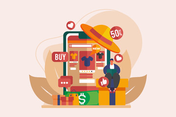 E Commerce Flat Illustration Design