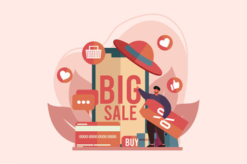 E Commerce Flat Illustration Design