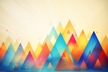 Upward triangles colorful abstract background. For something growing, increasing, or rising - obrazy, fototapety, plakaty