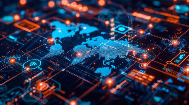 An image showing a seamless digital payment network across the globe, symbolizing the free flow of payments in the digital economy