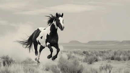 horse on the meadow - obrazy, fototapety, plakaty