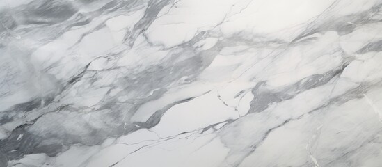 This close-up view showcases the intricate patterns and details of a white marble texture. The luxurious stone features shades of white and gray,