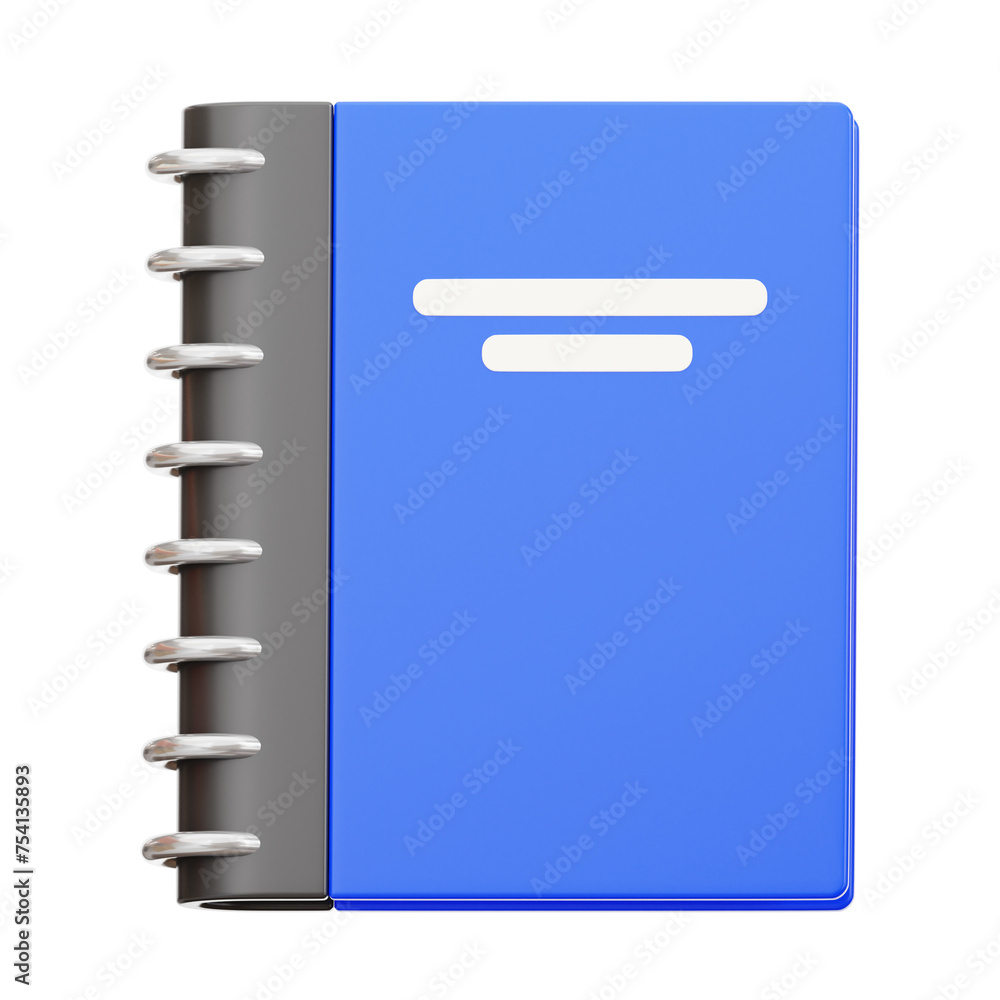 Poster 3d planner book model organized productivity. 3d illustration, 3d element, 3d rendering. 3d visualiz