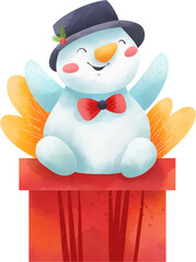 cute snowman, illustration on white background