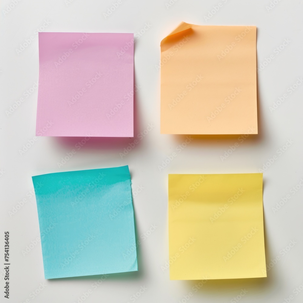 Poster blank sticky notes with copy space. plain adhesive memo message with empty copy space for text
