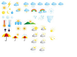 collection forcast wheather gradient beautiful illustration design