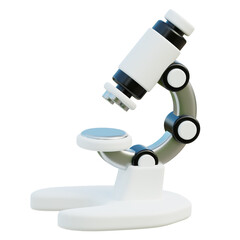 3D Educational Microscope. Science Laboratory Object