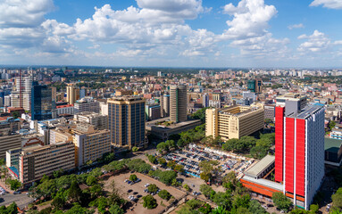 Skyline of Nairobi East with Ngara district  - 754136891