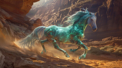 Fototapeta premium horse in the mountains