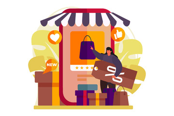 E Commerce Flat Illustration Design