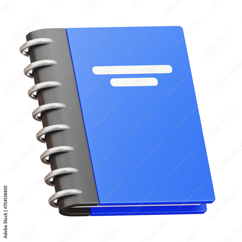 Poster 3d planner book model organized productivity. 3d illustration, 3d element, 3d rendering. 3d visualiz