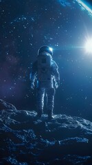 Fototapeta premium Galactic Trailblazer Space Explorer on a Distant Planet, To convey a sense of adventure, discovery, and innovation, and to capture the imagination of