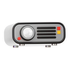 Obraz premium 3D Projector Model Visual Gateway. 3d illustration, 3d element, 3d rendering. 3d visualization isolated on a transparent background