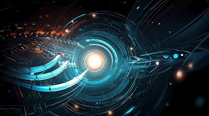 Fototapeta premium Abstract digital and futuristic technology background