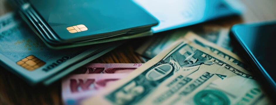 Digital and Cash Payment Methods on Table