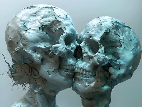 Love Beyond Death A Poignant 3D Illustration of Undying Romance