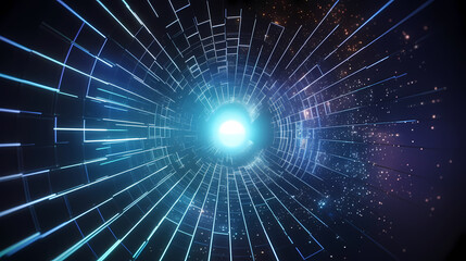 Fototapeta premium 3D abstract network of neural network futuristic technology background