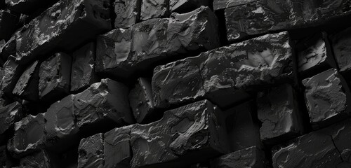 Close-Up Texture of Black Coal Pile for Fuel - obrazy, fototapety, plakaty