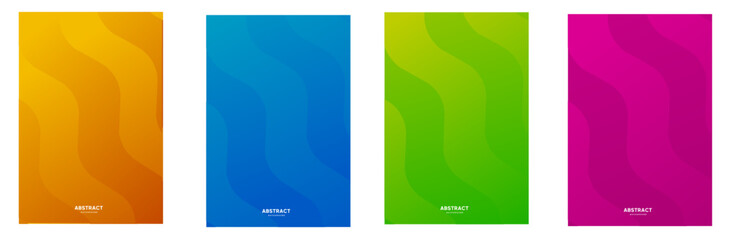 A4 abstract color paper art illustration set. Contrast colors. Vector design layout for banners presentations, flyers, posters and invitations