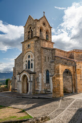 Fototapeta na wymiar Church of San Vicente Martir and San Sebastian in Frias, medieval village in the province of Burgos, Spain 