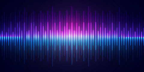 Abstract sound wave stripe lines colourful gradient blue purple equalizer isolated on transparent background in concept music, sound, technology.